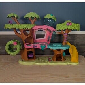 LPS Littlest Pet Shop Magic Motion Tree House Playset 2010 Pink Green INCOMPLETE